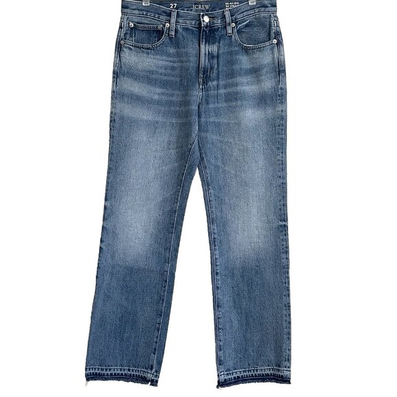 J. Crew Mid-Rise Straight Jeans Women's Size 27 in 1984 Rigid Cecilia Wash CC632 - Picture 4 of 12
